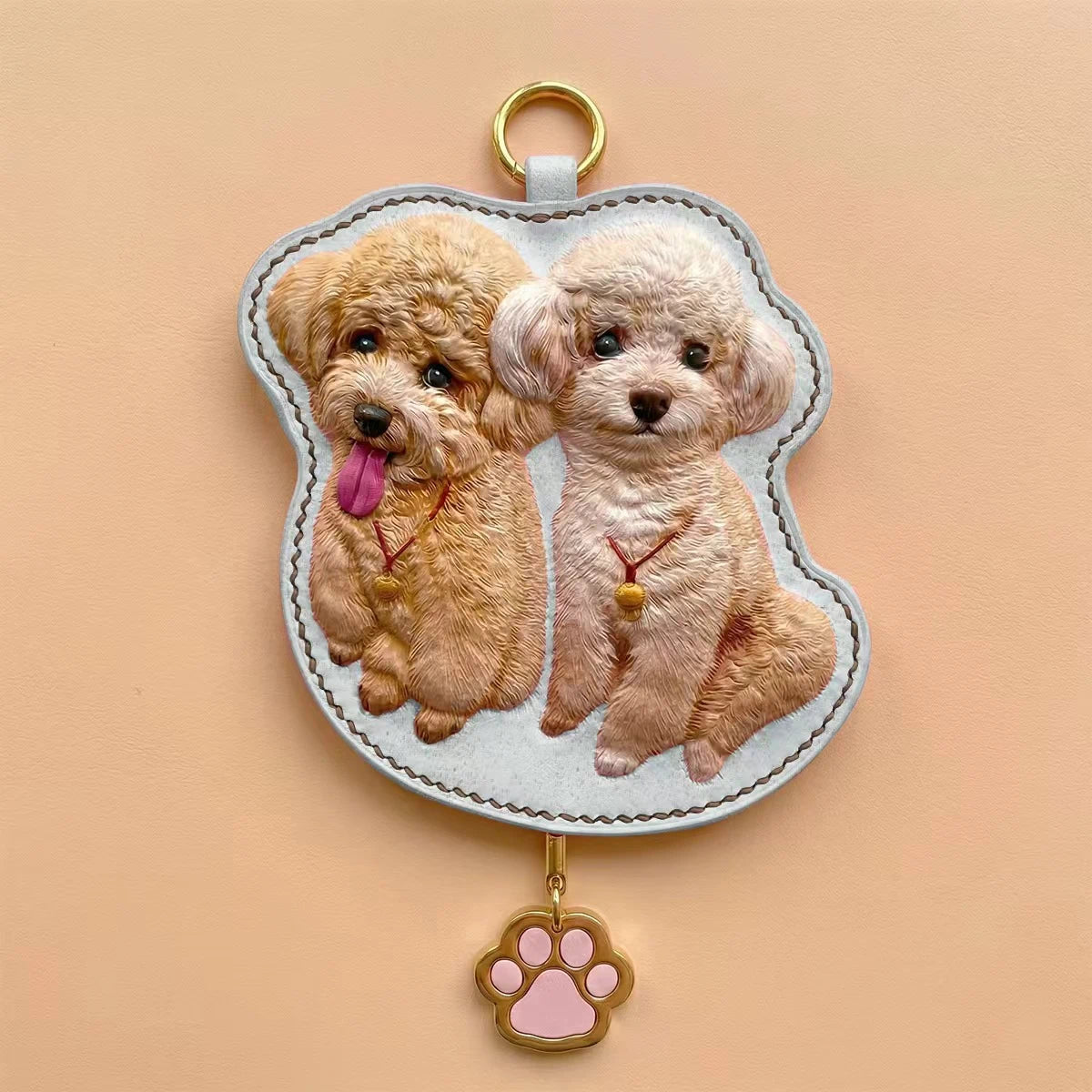 Custom Hand-Carved Leather Pet Portrait Keepsake
