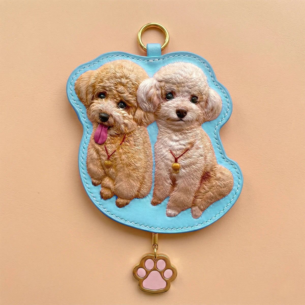 Custom Hand-Carved Leather Pet Portrait Keepsake