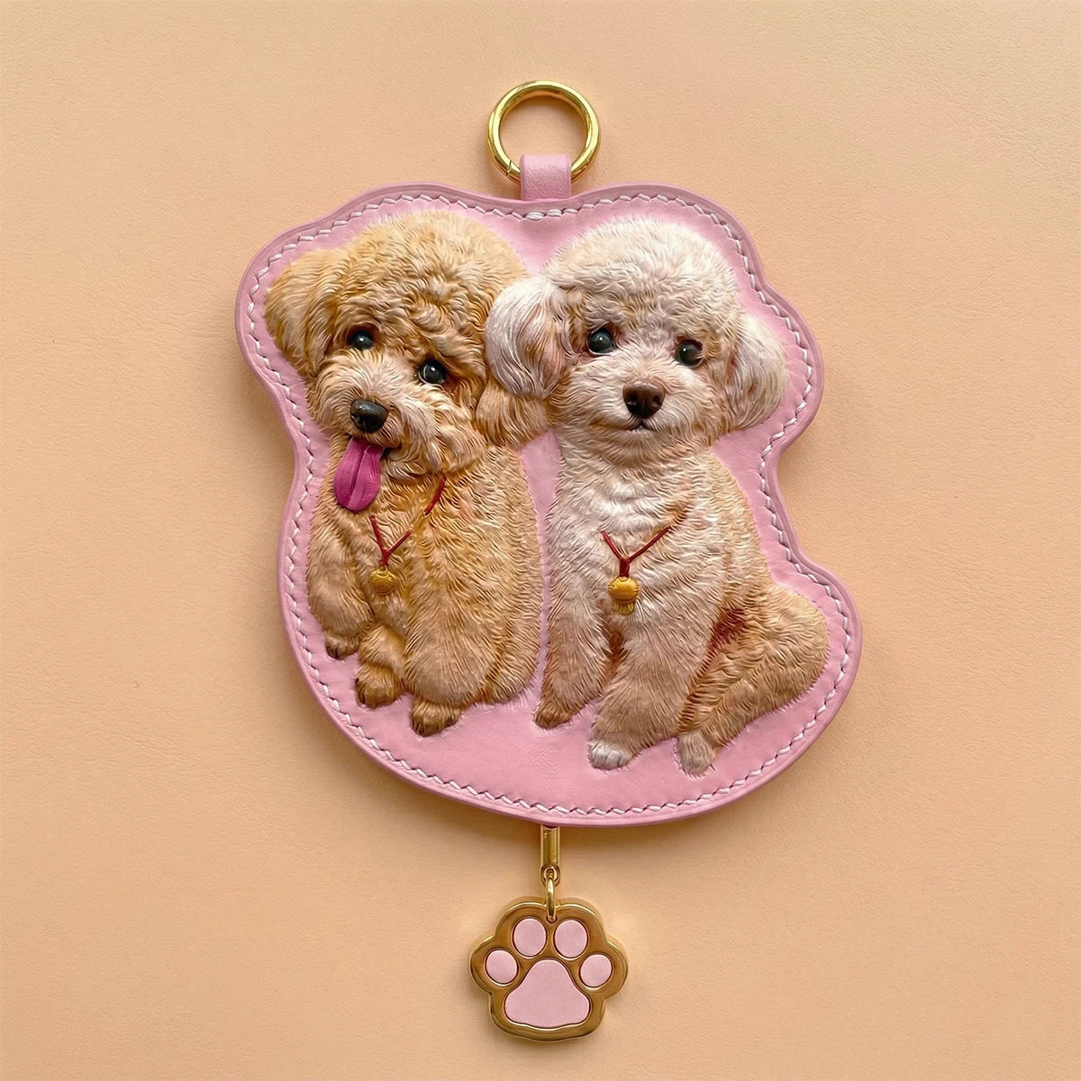 Custom Hand-Carved Leather Pet Portrait Keepsake