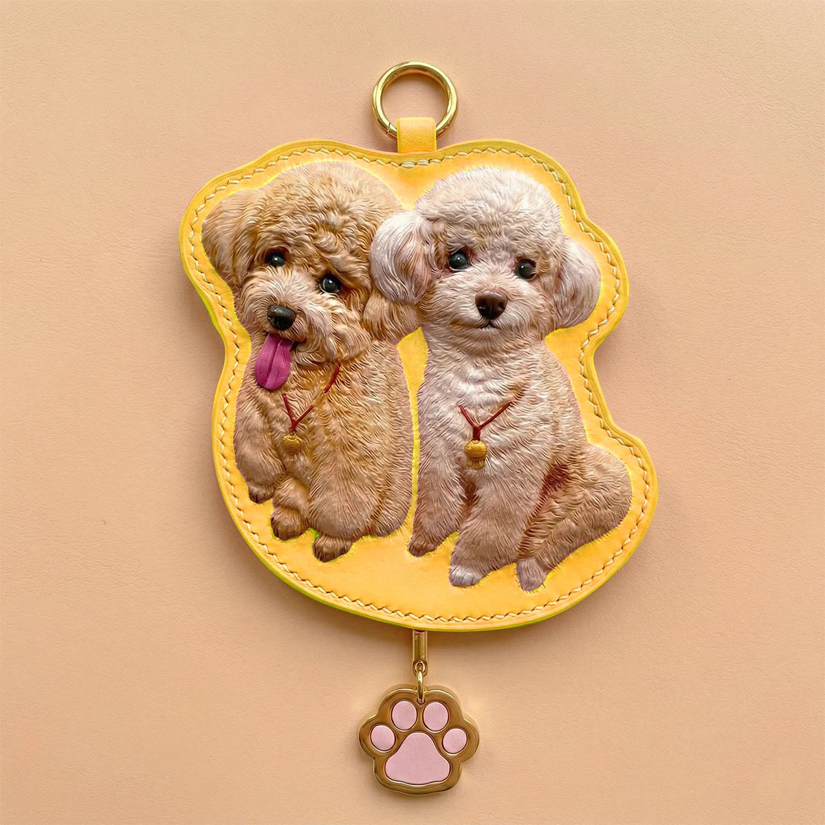 Custom Hand-Carved Leather Pet Portrait Keepsake