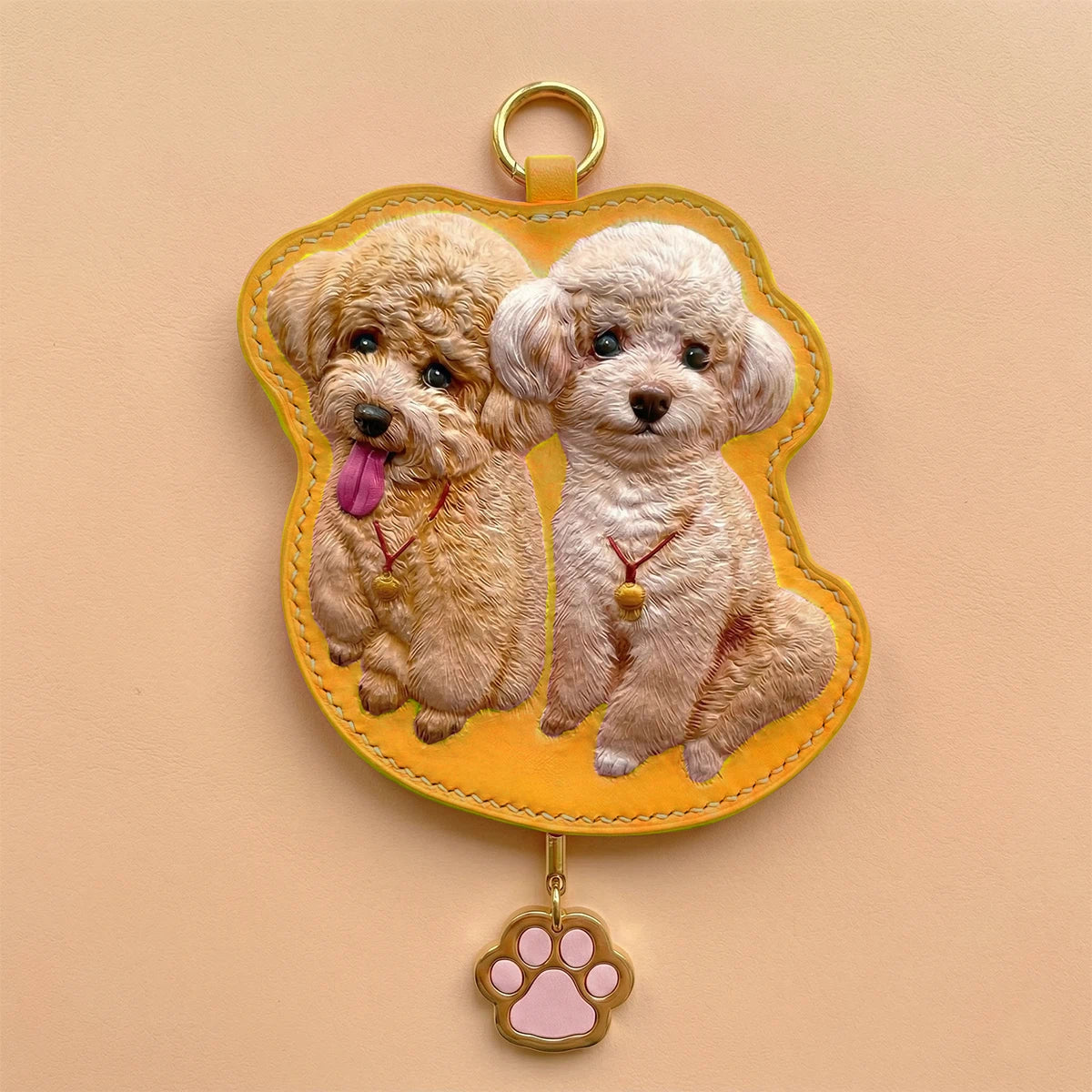 Custom Hand-Carved Leather Pet Portrait Keepsake