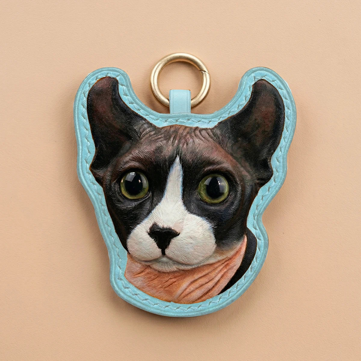 Custom Hand-Carved Leather Pet Portrait Keepsake
