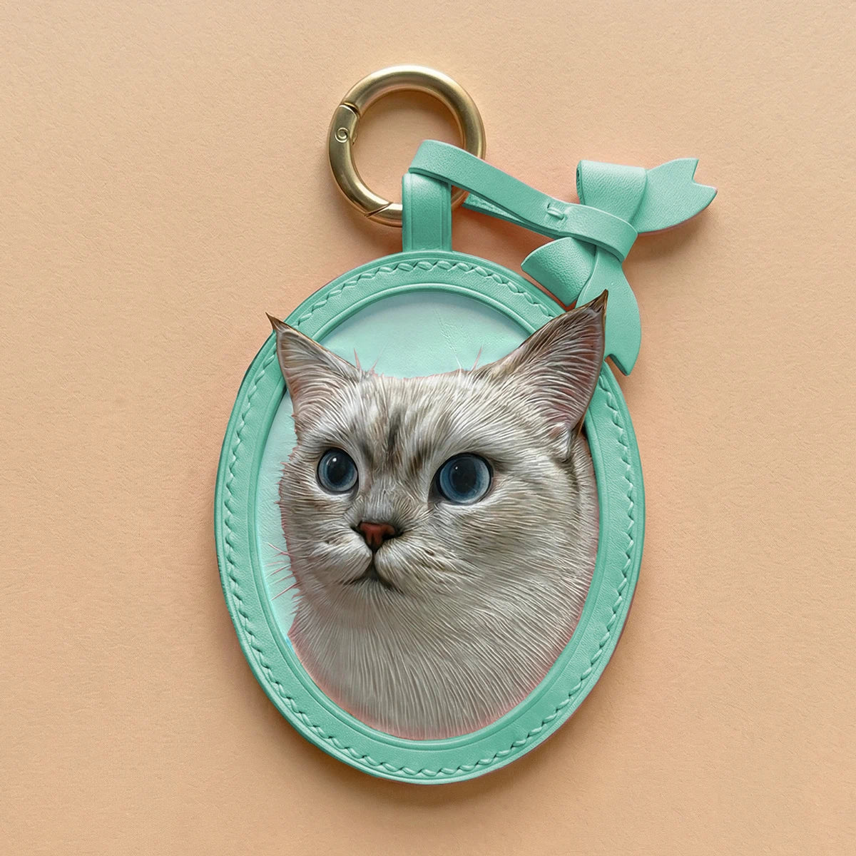 Custom Hand-Carved Leather Pet Portrait Keepsake