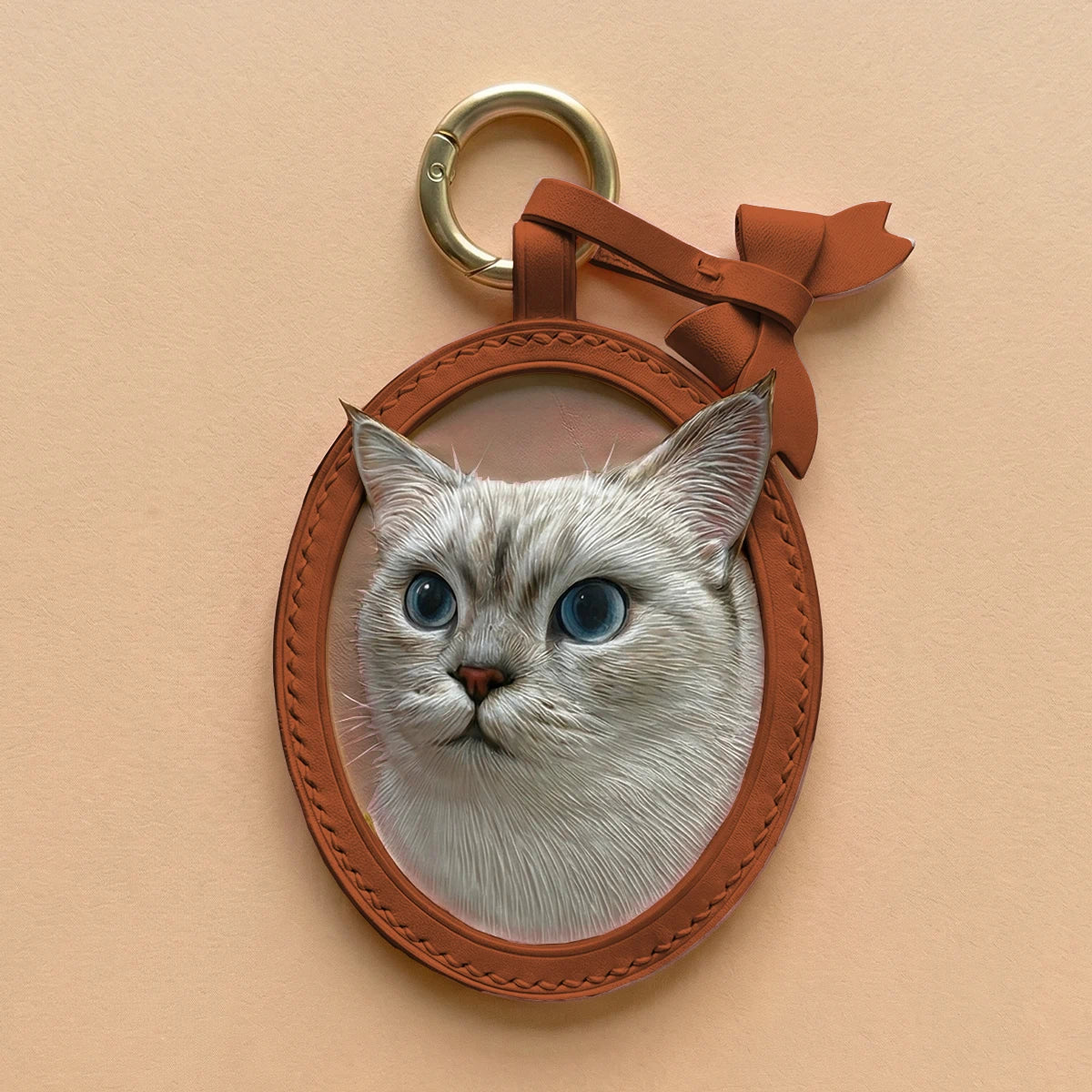 Custom Hand-Carved Leather Pet Portrait Keepsake