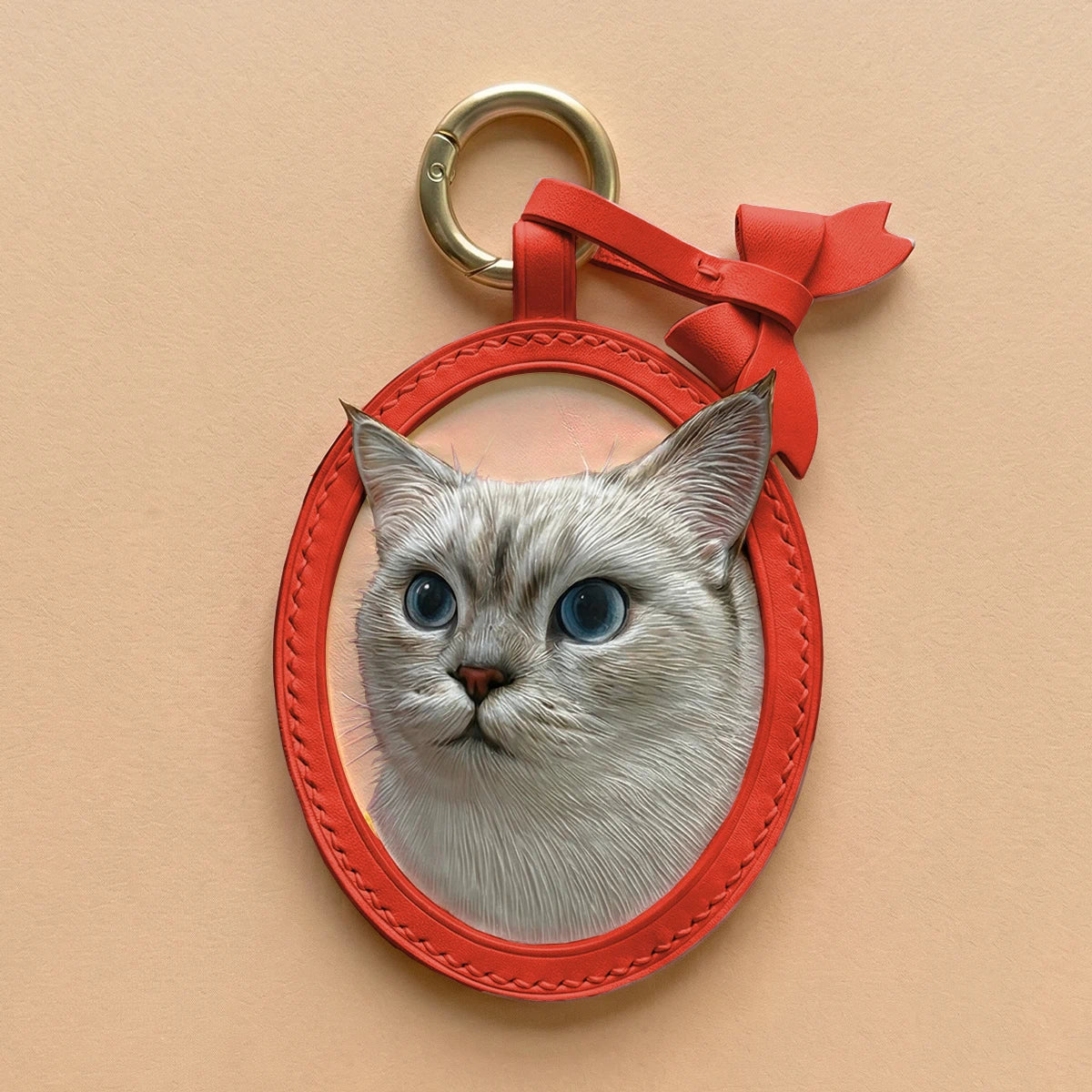 Custom Hand-Carved Leather Pet Portrait Keepsake