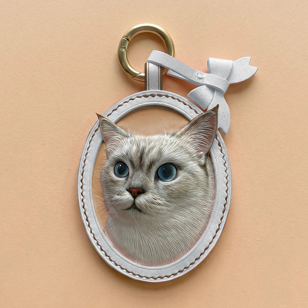 Custom Hand-Carved Leather Pet Portrait Keepsake