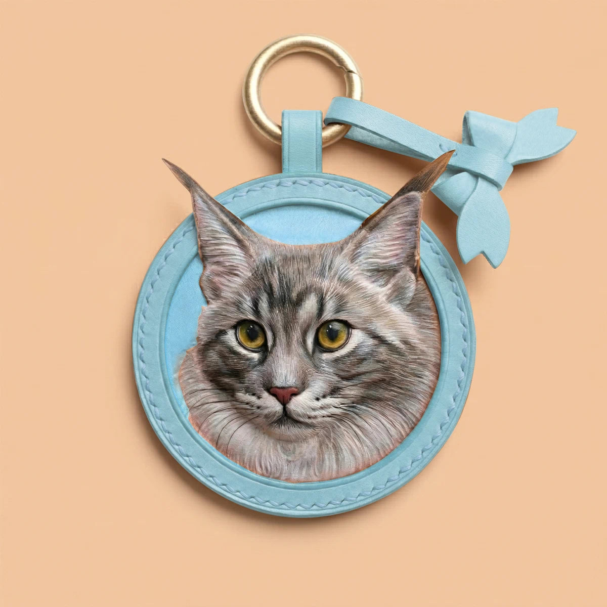 Custom Hand-Carved Leather Pet Portrait Keepsake