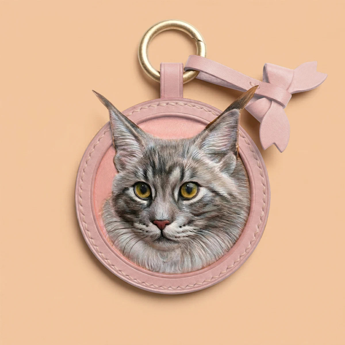 Custom Hand-Carved Leather Pet Portrait Keepsake