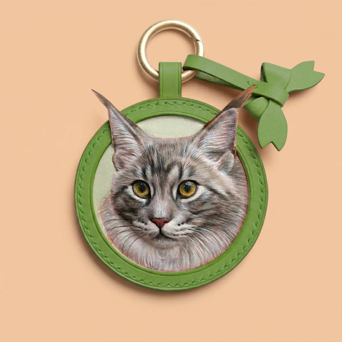 Custom Hand-Carved Leather Pet Portrait Keepsake