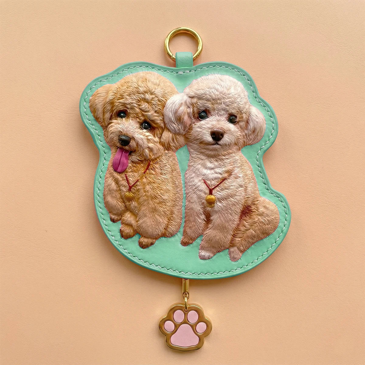 Custom Hand-Carved Leather Pet Portrait Keepsake