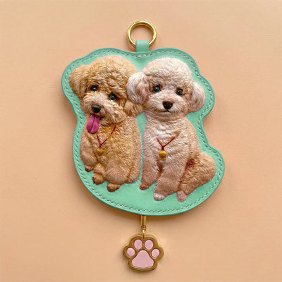 Custom Hand-Carved Leather Pet Portrait Keepsake