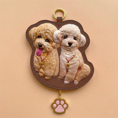 Custom Hand-Carved Leather Pet Portrait Keepsake