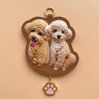 Custom Hand-Carved Leather Pet Portrait Keepsake