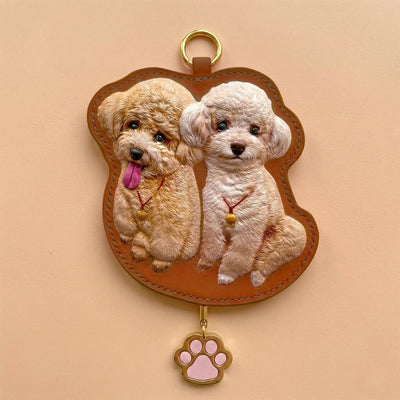 Custom Hand-Carved Leather Pet Portrait Keepsake