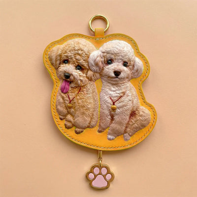 Custom Hand-Carved Leather Pet Portrait Keepsake