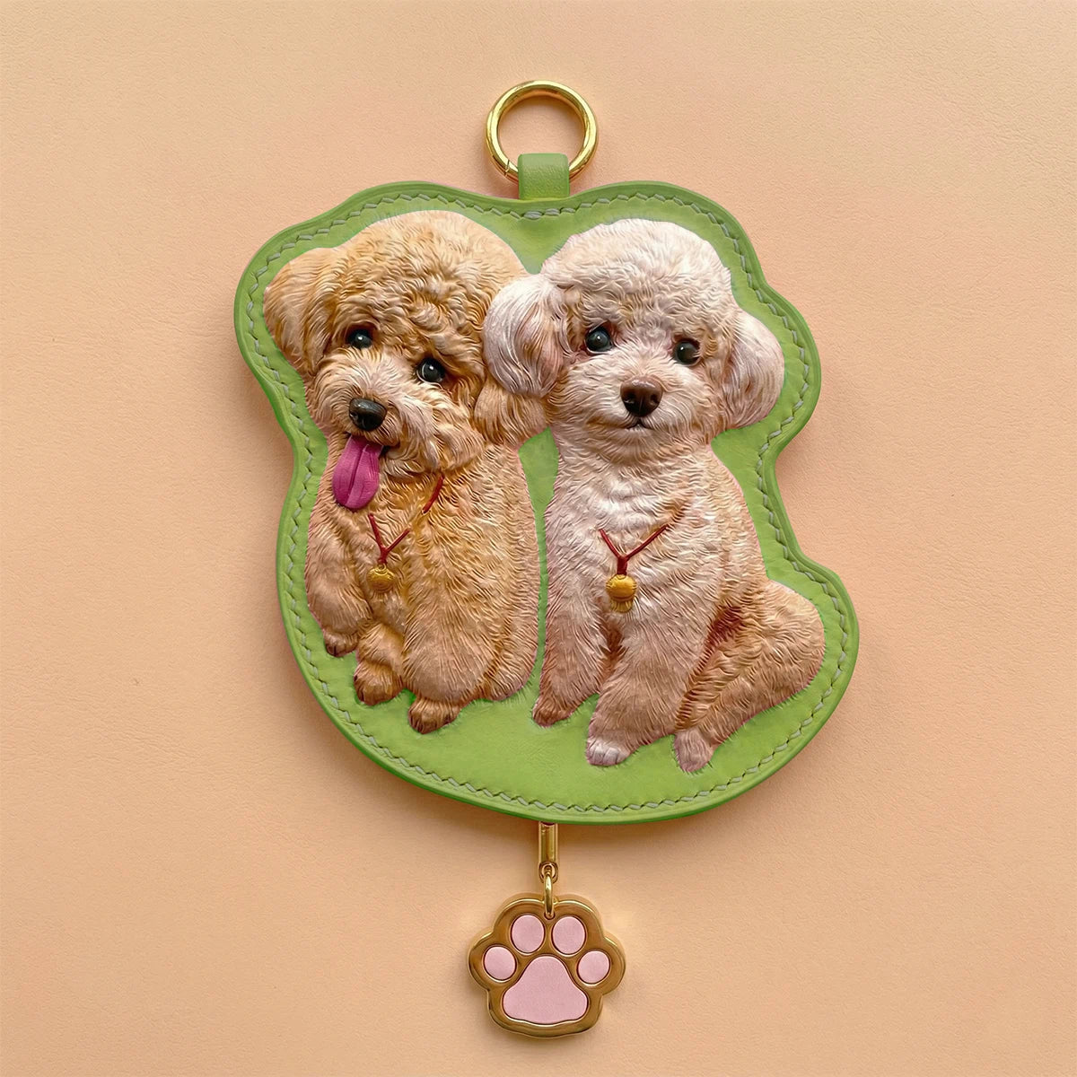 Custom Hand-Carved Leather Pet Portrait Keepsake
