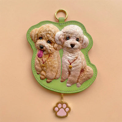 Custom Hand-Carved Leather Pet Portrait Keepsake