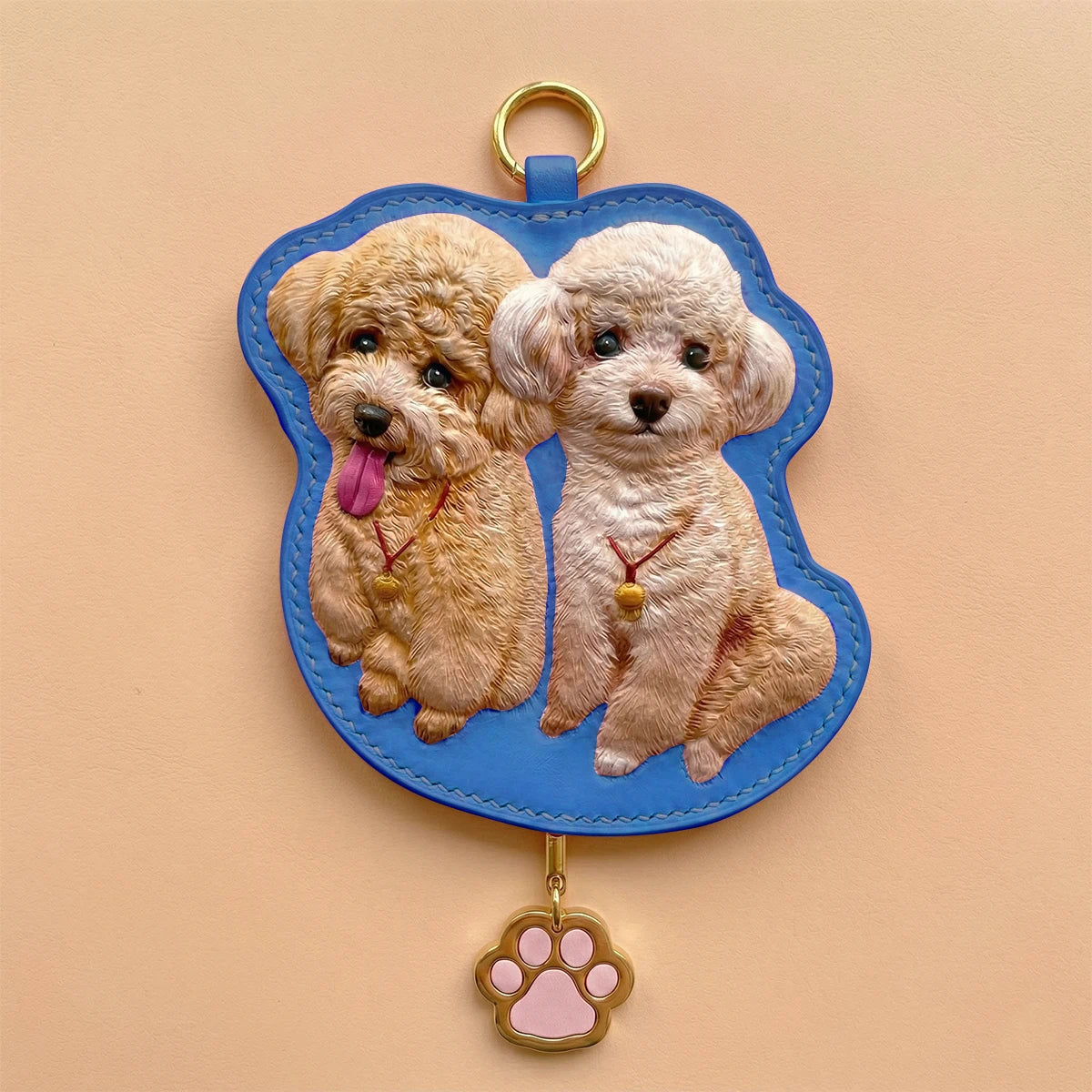 Custom Hand-Carved Leather Pet Portrait Keepsake