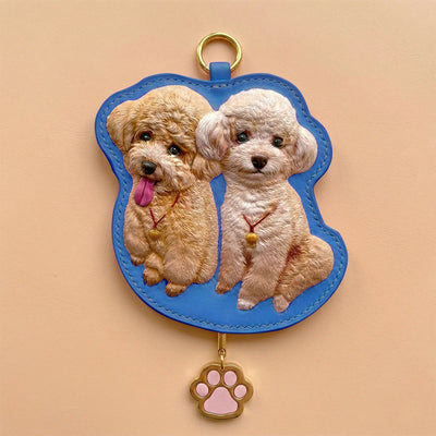 Custom Hand-Carved Leather Pet Portrait Keepsake