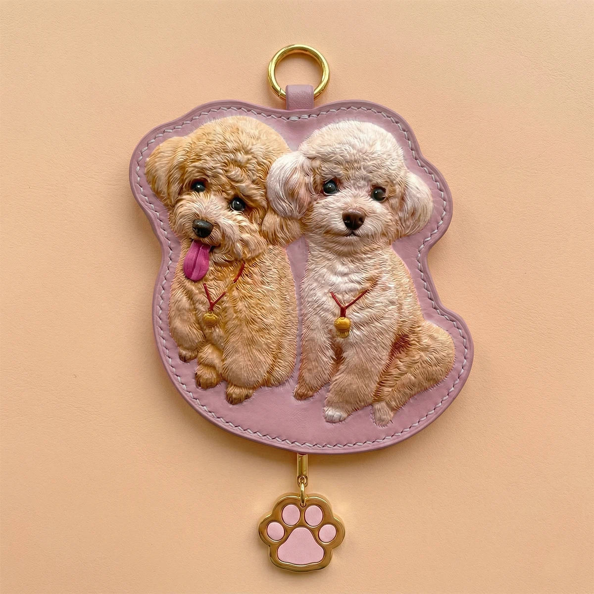 Custom Hand-Carved Leather Pet Portrait Keepsake