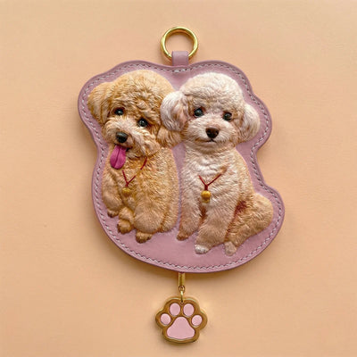 Custom Hand-Carved Leather Pet Portrait Keepsake