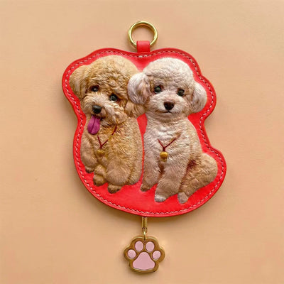 Custom Hand-Carved Leather Pet Portrait Keepsake