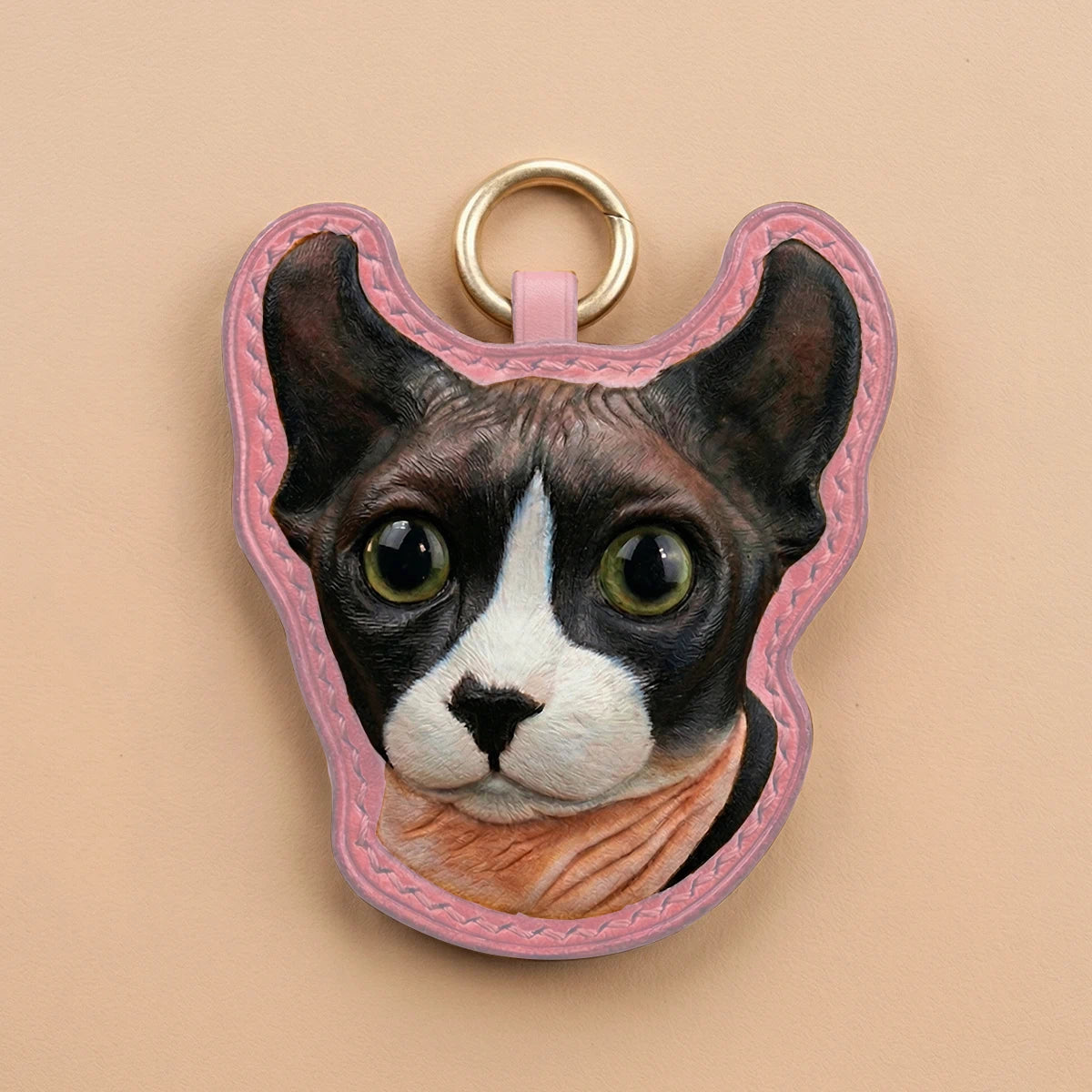 Custom Hand-Carved Leather Pet Portrait Keepsake