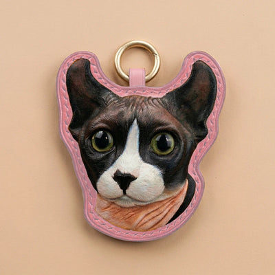 Custom Hand-Carved Leather Pet Portrait Keepsake