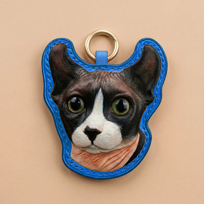 Custom Hand-Carved Leather Pet Portrait Keepsake