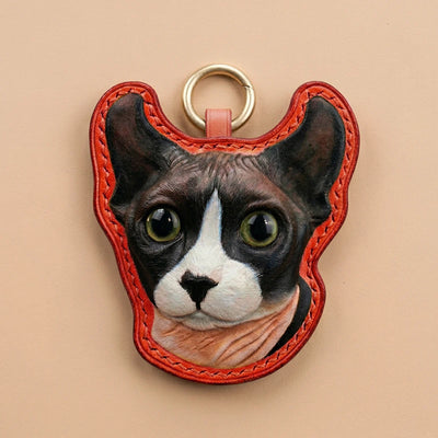 Custom Hand-Carved Leather Pet Portrait Keepsake