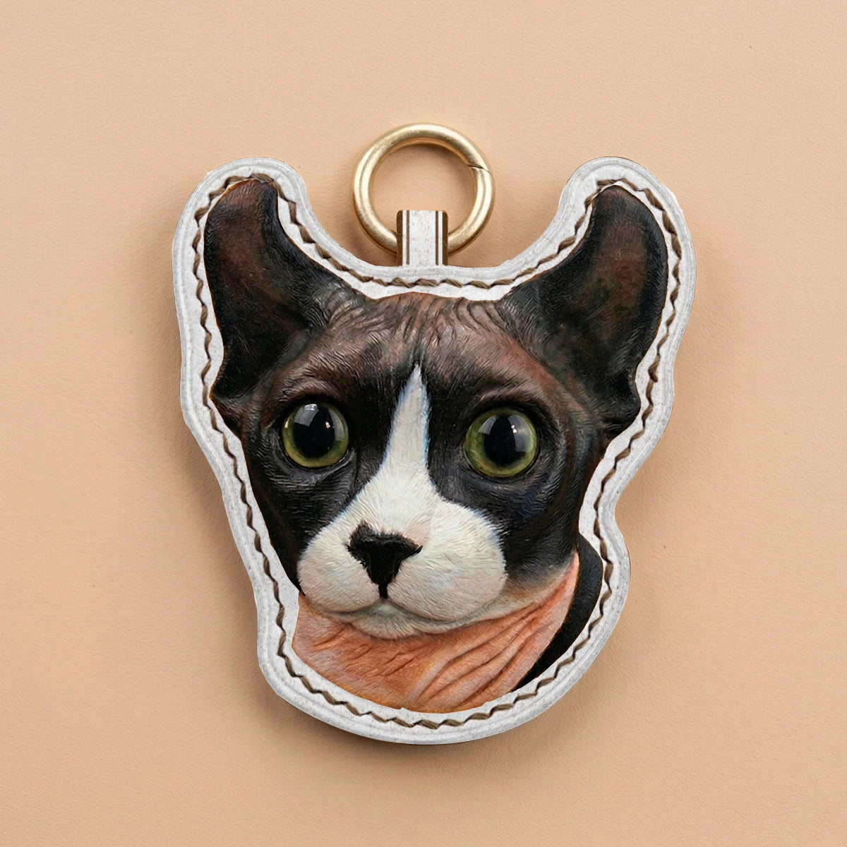 Custom Hand-Carved Leather Pet Portrait Keepsake