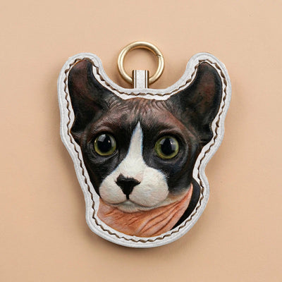 Custom Hand-Carved Leather Pet Portrait Keepsake