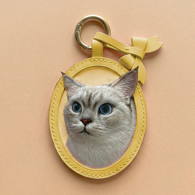 Custom Hand-Carved Leather Pet Portrait Keepsake