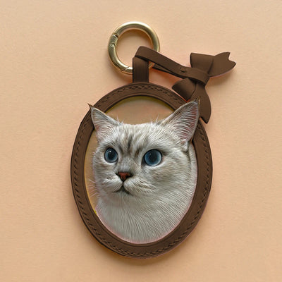 Custom Hand-Carved Leather Pet Portrait Keepsake