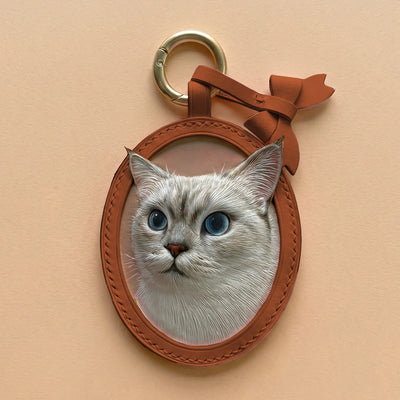 Custom Hand-Carved Leather Pet Portrait Keepsake