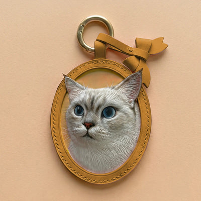 Custom Hand-Carved Leather Pet Portrait Keepsake