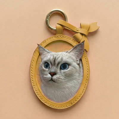 Custom Hand-Carved Leather Pet Portrait Keepsake