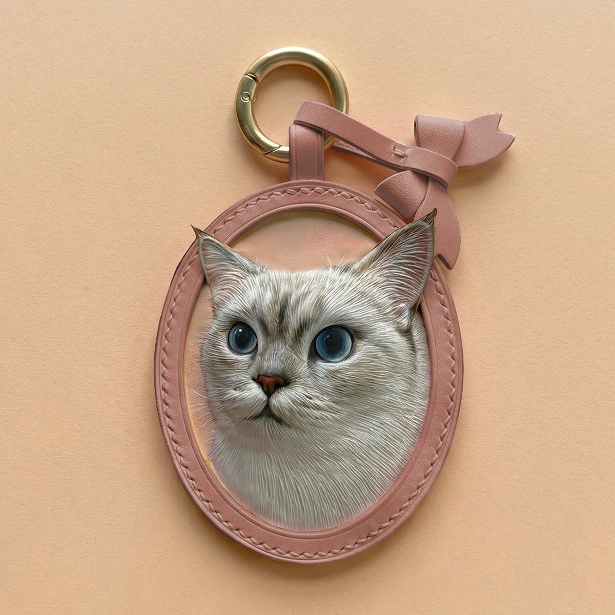 Custom Hand-Carved Leather Pet Portrait Keepsake
