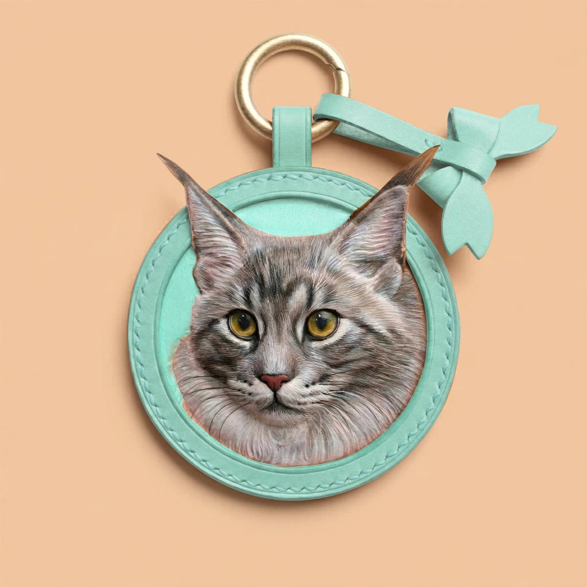 Custom Hand-Carved Leather Pet Portrait Keepsake