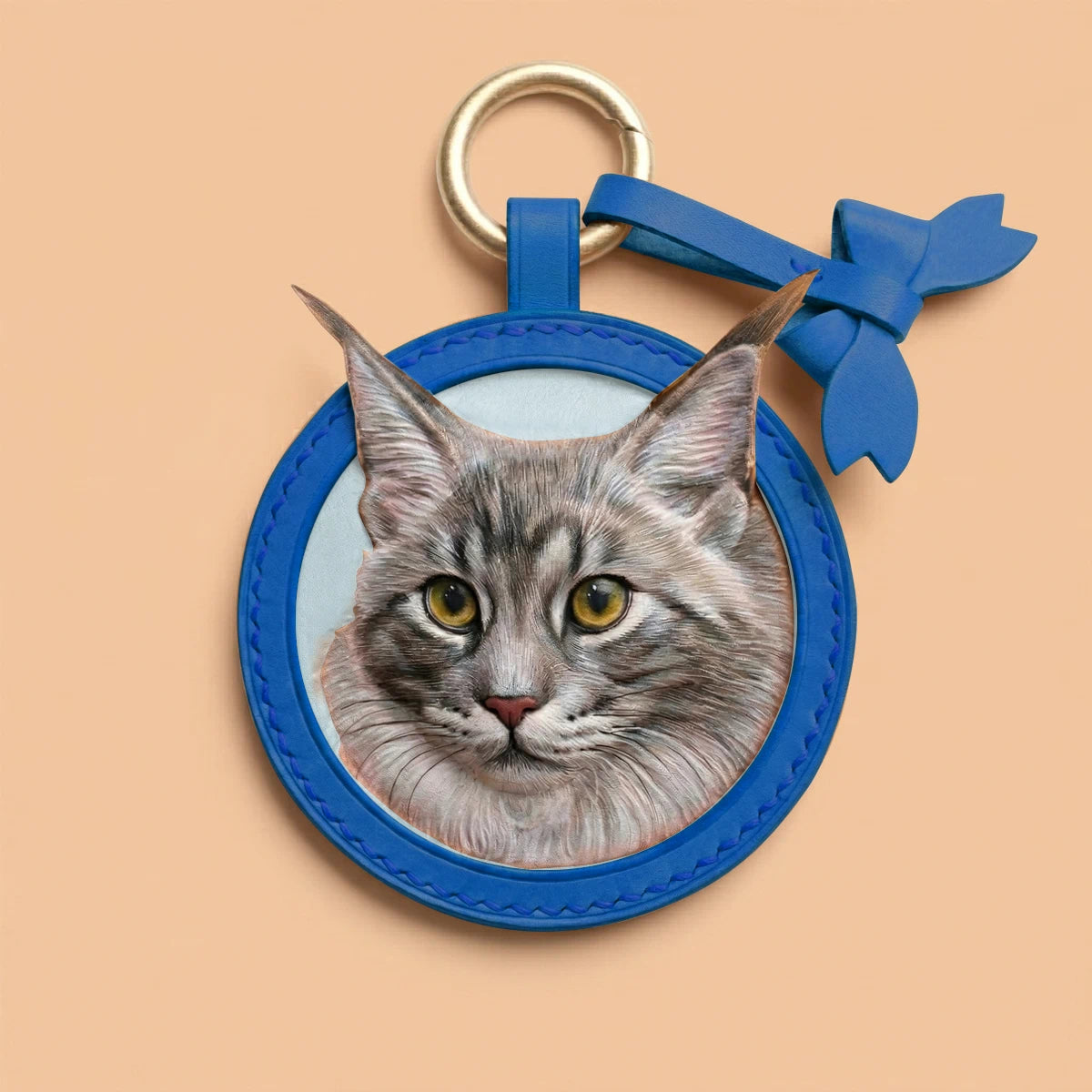 Custom Hand-Carved Leather Pet Portrait Keepsake
