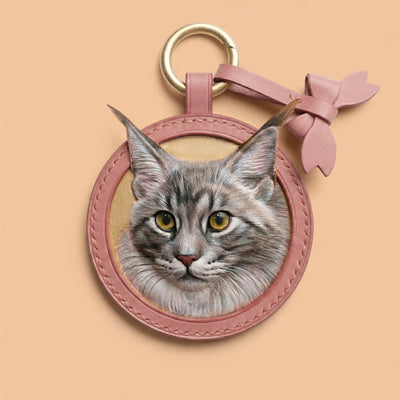 Custom Hand-Carved Leather Pet Portrait Keepsake