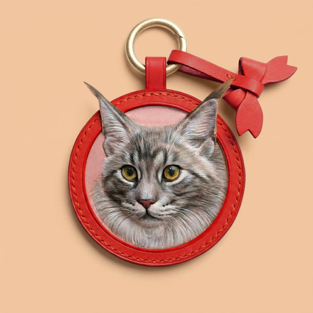 Custom Hand-Carved Leather Pet Portrait Keepsake