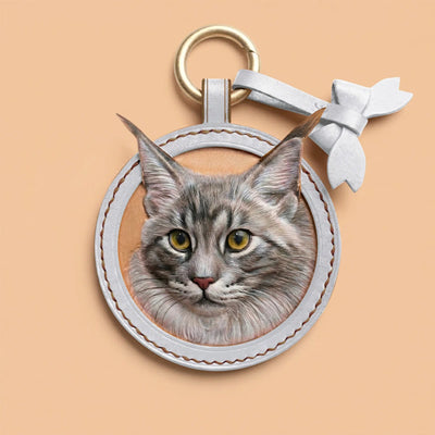 Custom Hand-Carved Leather Pet Portrait Keepsake